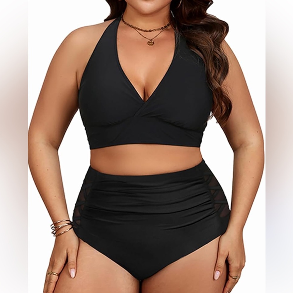 Women Two Piece Swimsuit Tummy Control Bathing Suit Swimwear Plus‎ Size XL